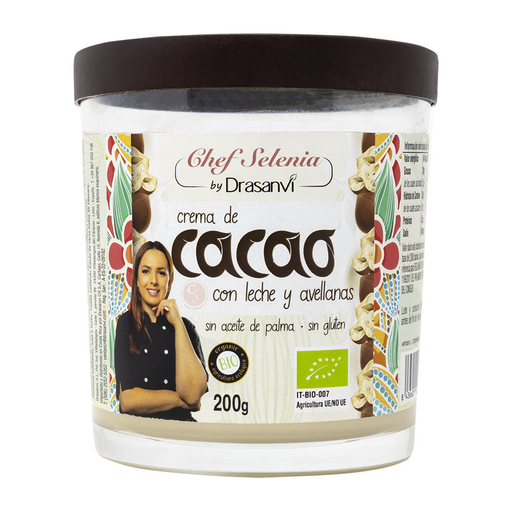Crema de Cacao con Leche y Avellanas Bio 200 g Ecosana