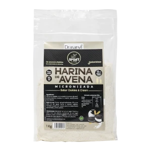 Harina de Avena con edulcorante Sabor Cookies & Cream 1 Kg Sport Live Drasanvi