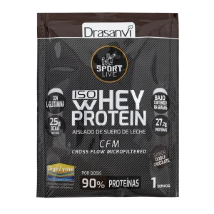 Monodosis Whey Protein Aislado Sabor Doble Chocolate 30 g Sport Live Drasanvi