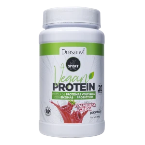 Proteína Vegana Frambuesa y Nata 600 g Sport Live Drasanvi
