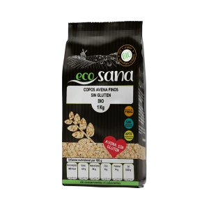 Copos Avena Finos Integrales Sin Gluten Bio 1 kg Ecosana